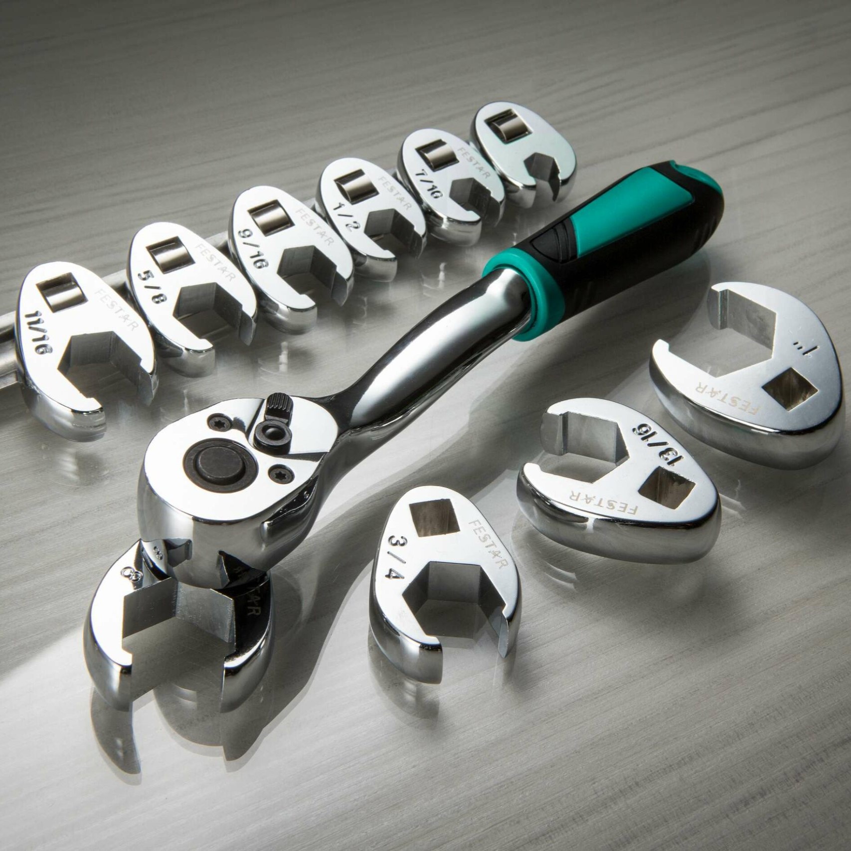 英制(SAE)【Festar】美國工具品牌 10件組 3分油管扳手英制組 油管扳手 鴨掌板手 六角頭 - FESTAR®  工具：為所有人打造的專業工具品牌