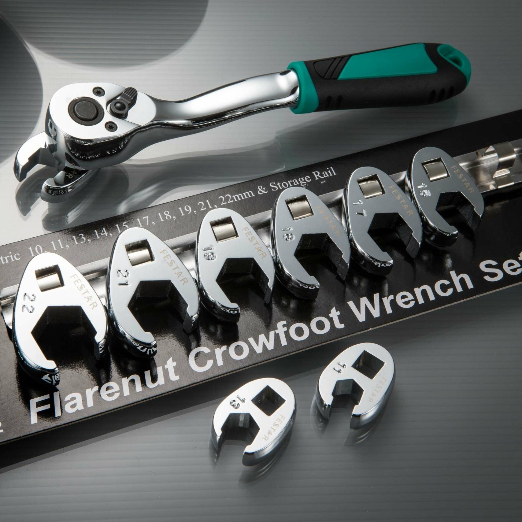 公制(MM)【Festar】美國工具品牌 10件組 3分公制油管扳手組 油管扳手 鴨掌板手 六角頭 - FESTAR® 工具：為所有人打造的專業工具品牌