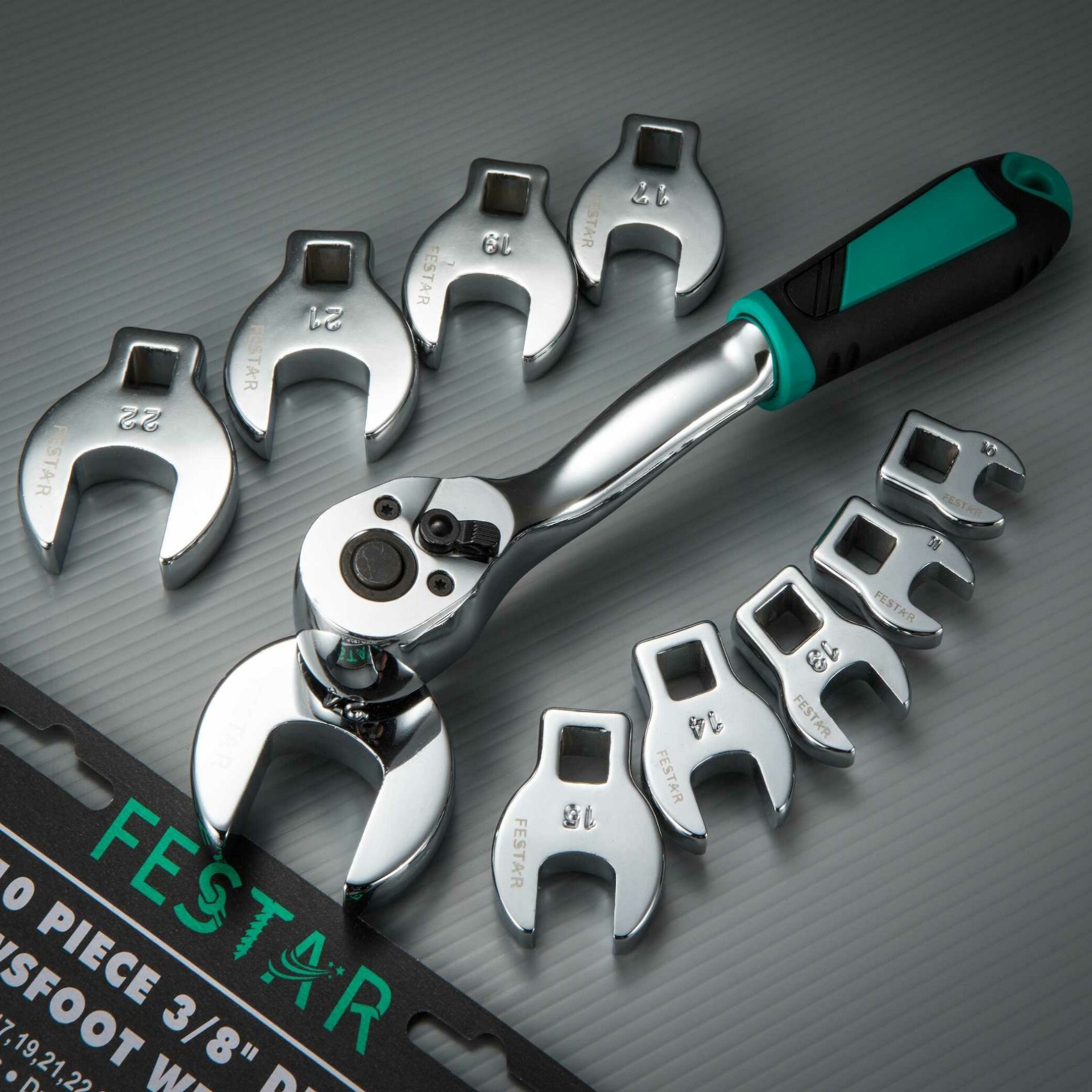 公制(MM)【Festar】美國工具品牌 10件組 3分開口扳手公制組 開口型扳手頭組 開口型板手組 開口板手 單開口板手 - FESTAR®  工具：為所有人打造的專業工具品牌